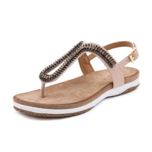 SIKETU | Soft Footbed Slingback Sandals With Wooden Beads Upper