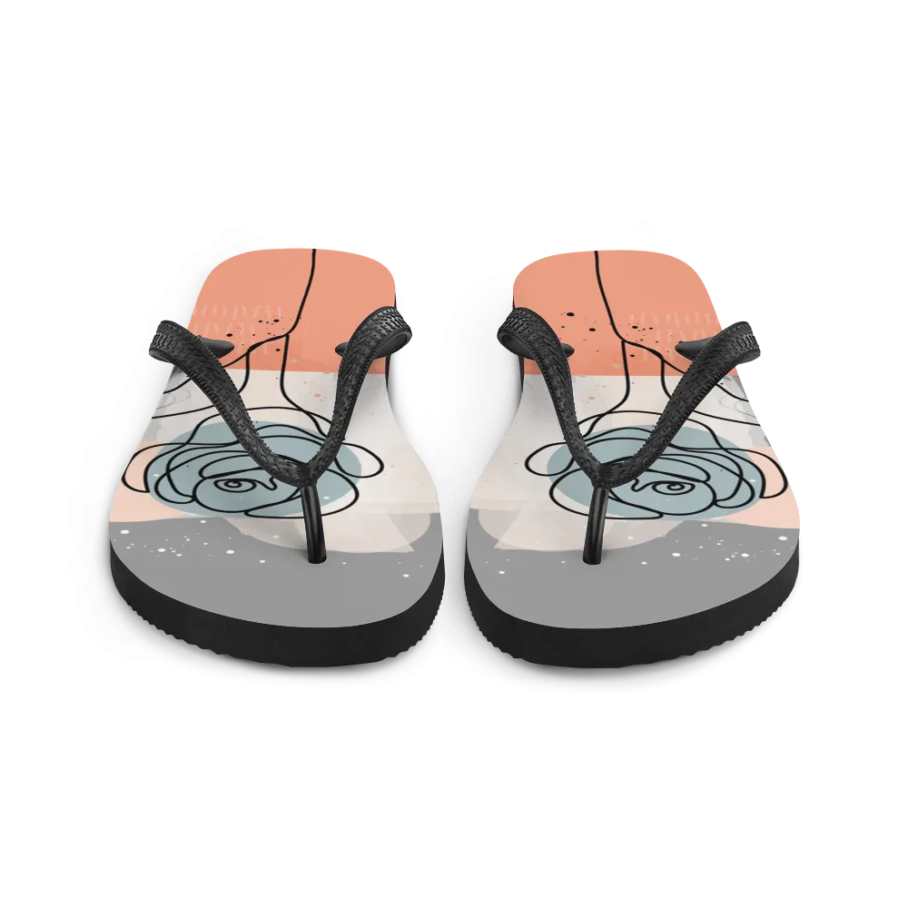 Soft Flower Line Flip-Flops