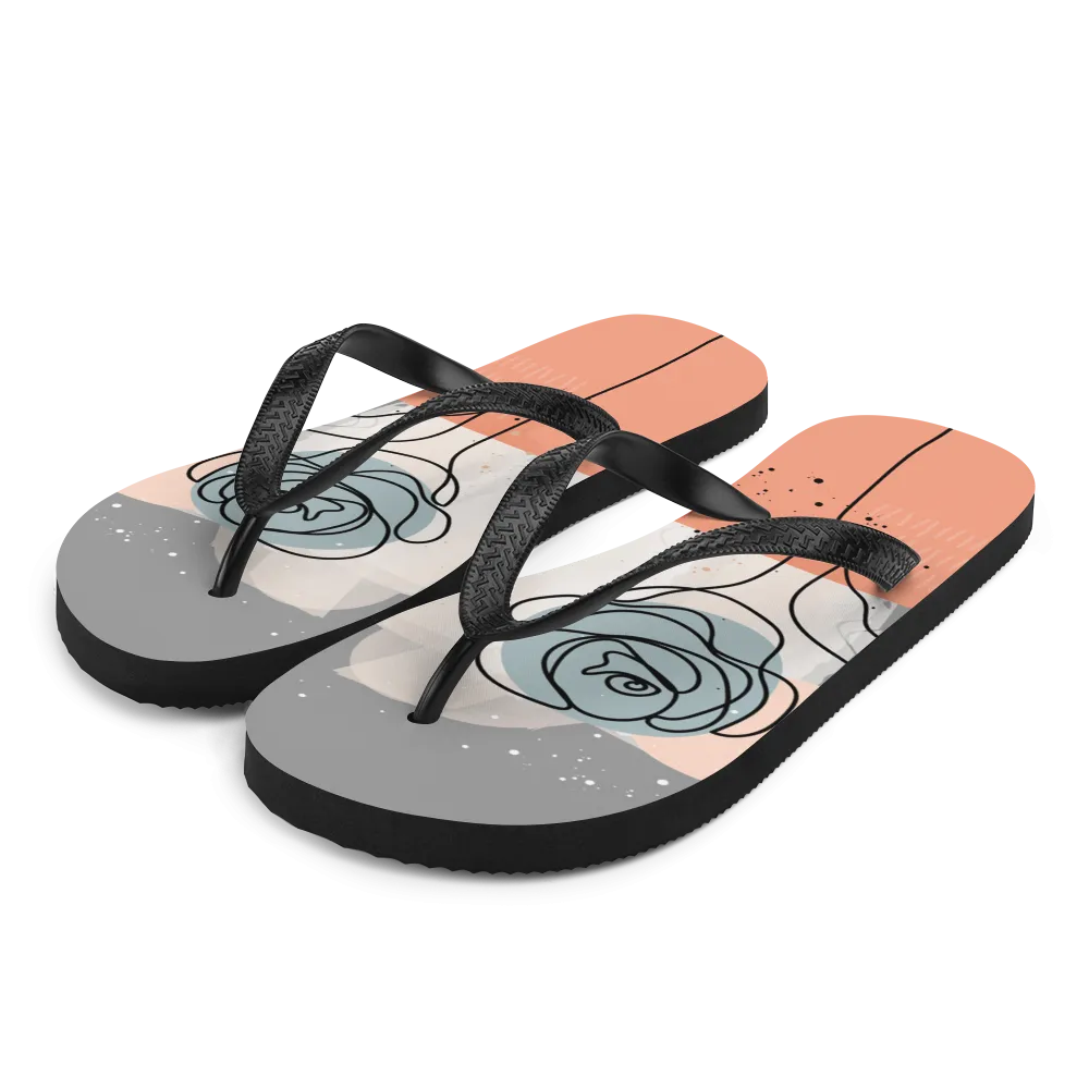 Soft Flower Line Flip-Flops