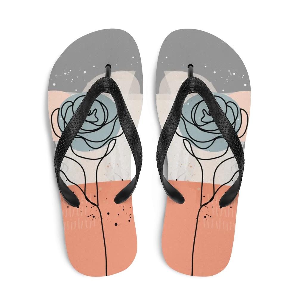 Soft Flower Line Flip-Flops