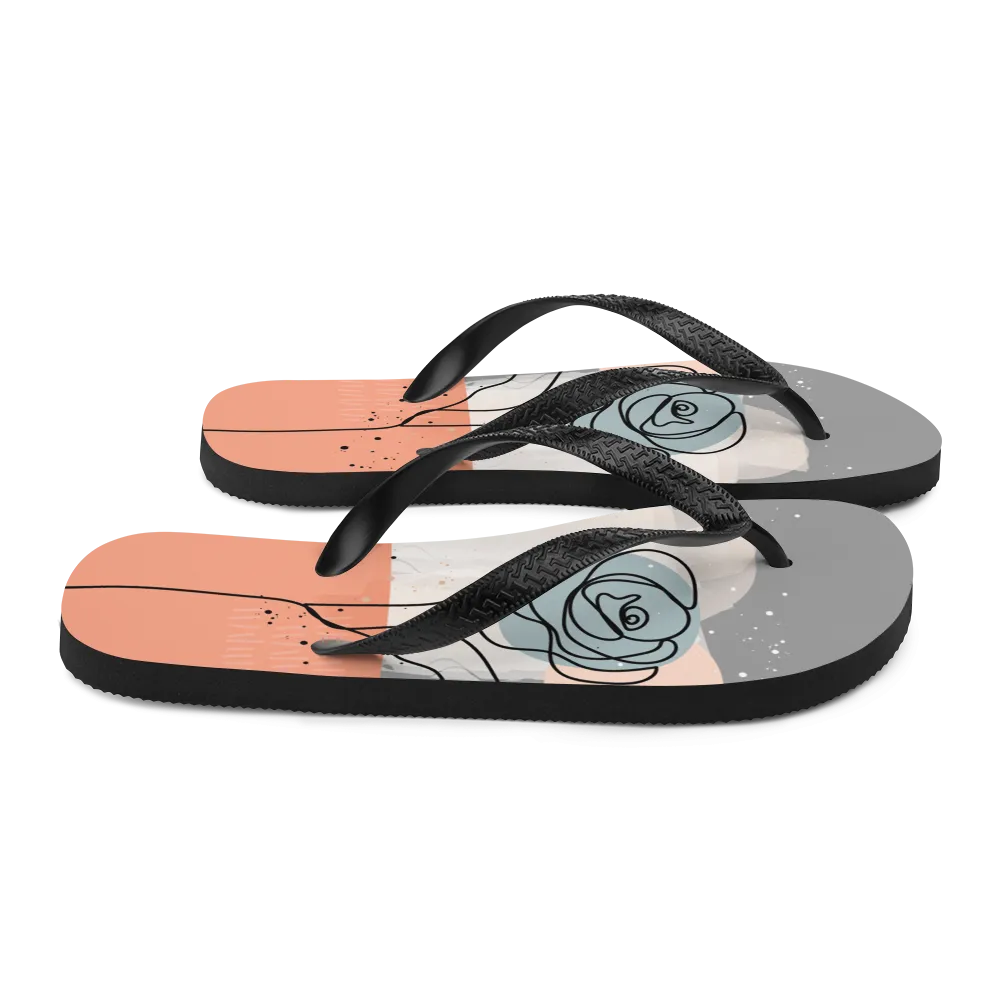 Soft Flower Line Flip-Flops