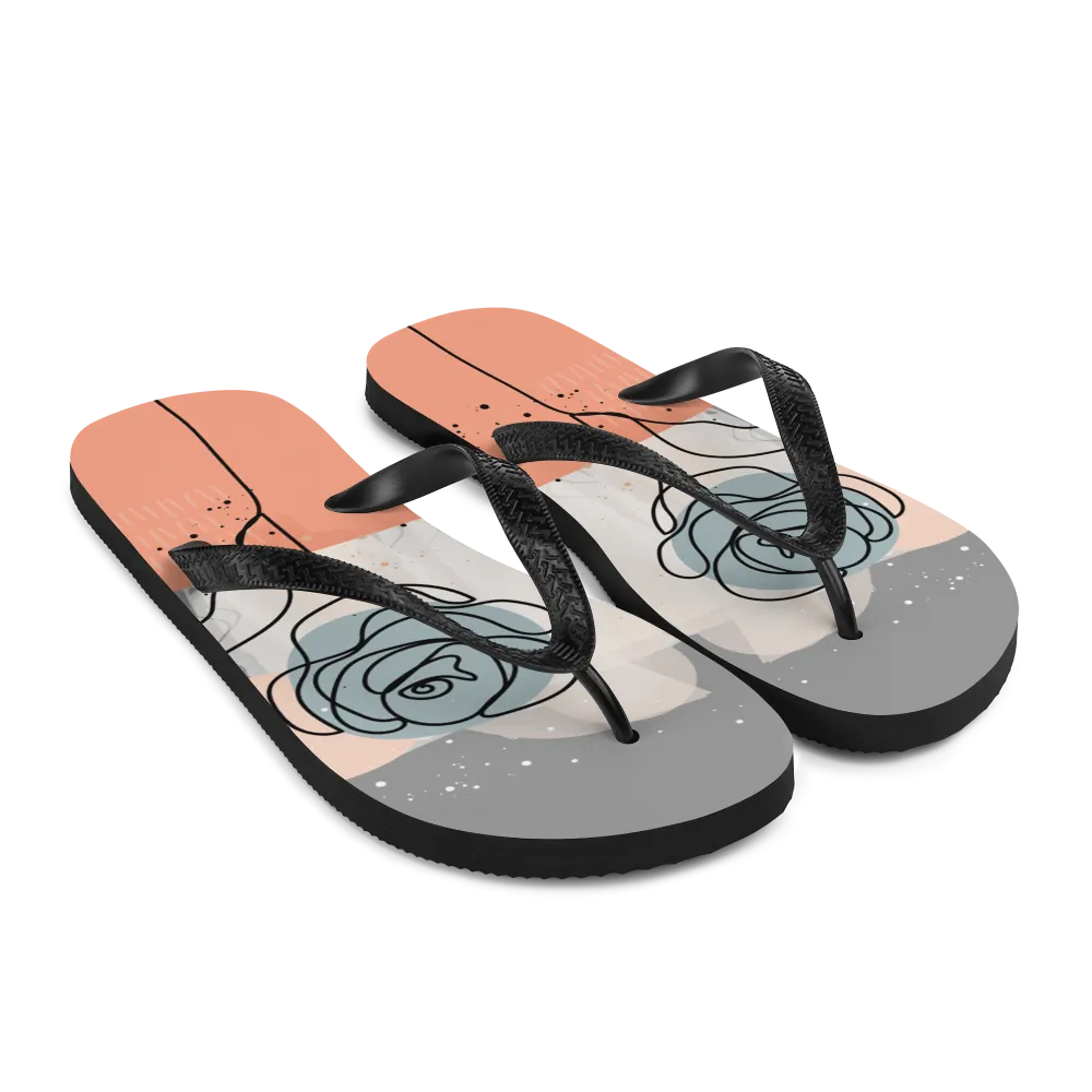 Soft Flower Line Flip-Flops