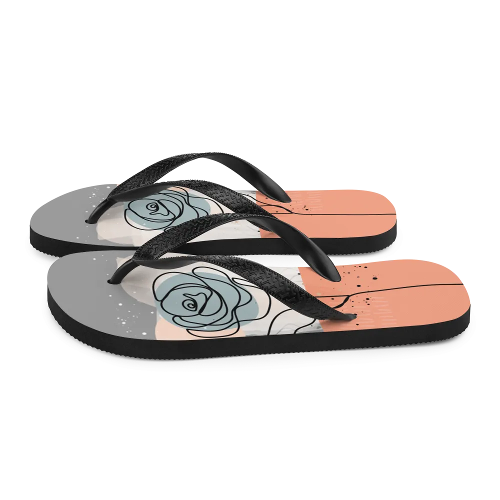 Soft Flower Line Flip-Flops