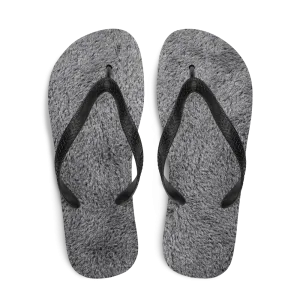 Soft Grey Fur Flip-Flops