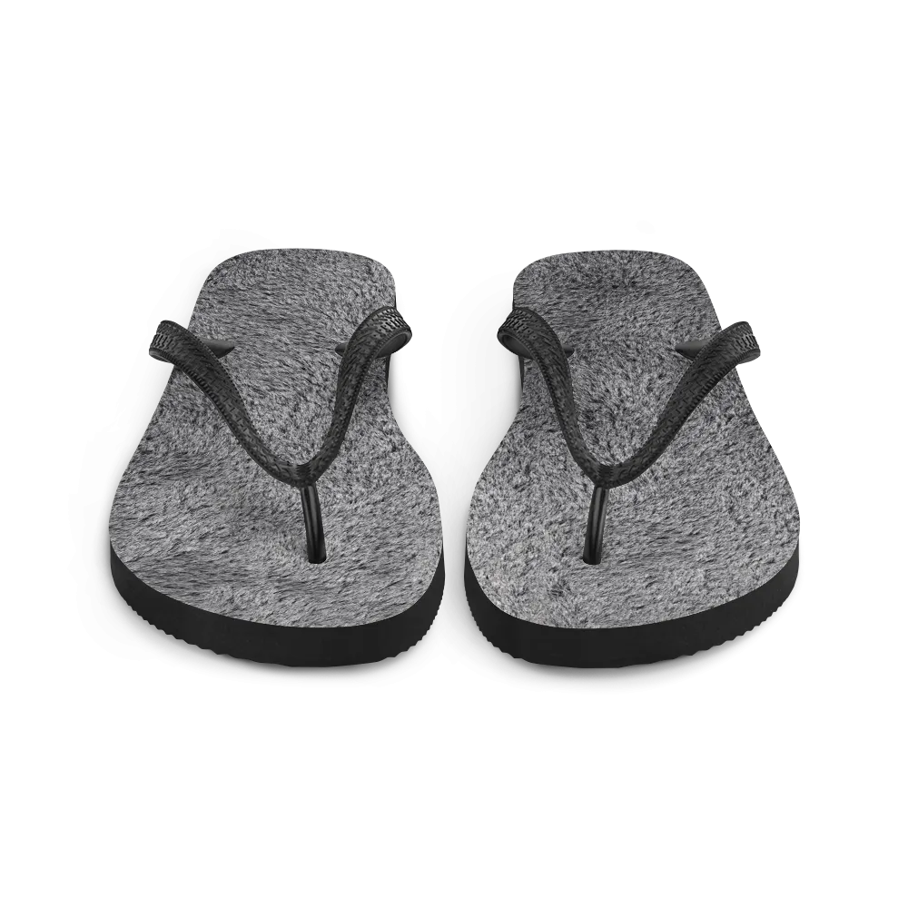 Soft Grey Fur Flip-Flops