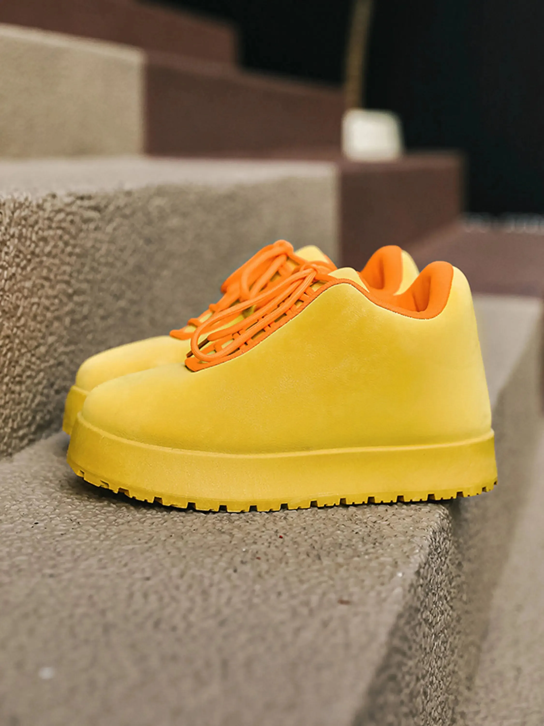 Solid Color Thick-soled Breadboard PU Shoes