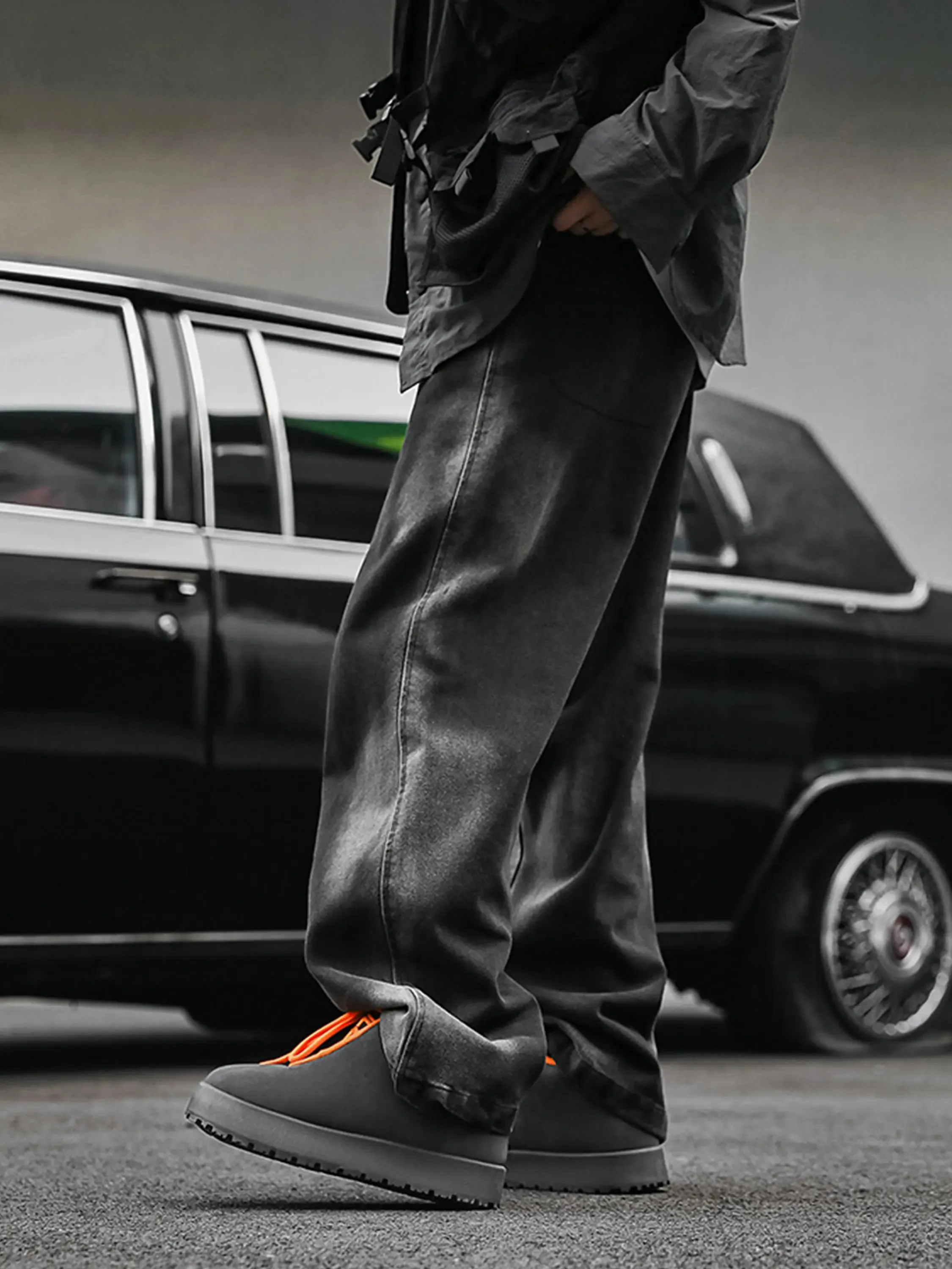Solid Color Thick-soled Breadboard PU Shoes
