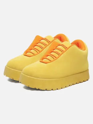 Solid Color Thick-soled Breadboard PU Shoes