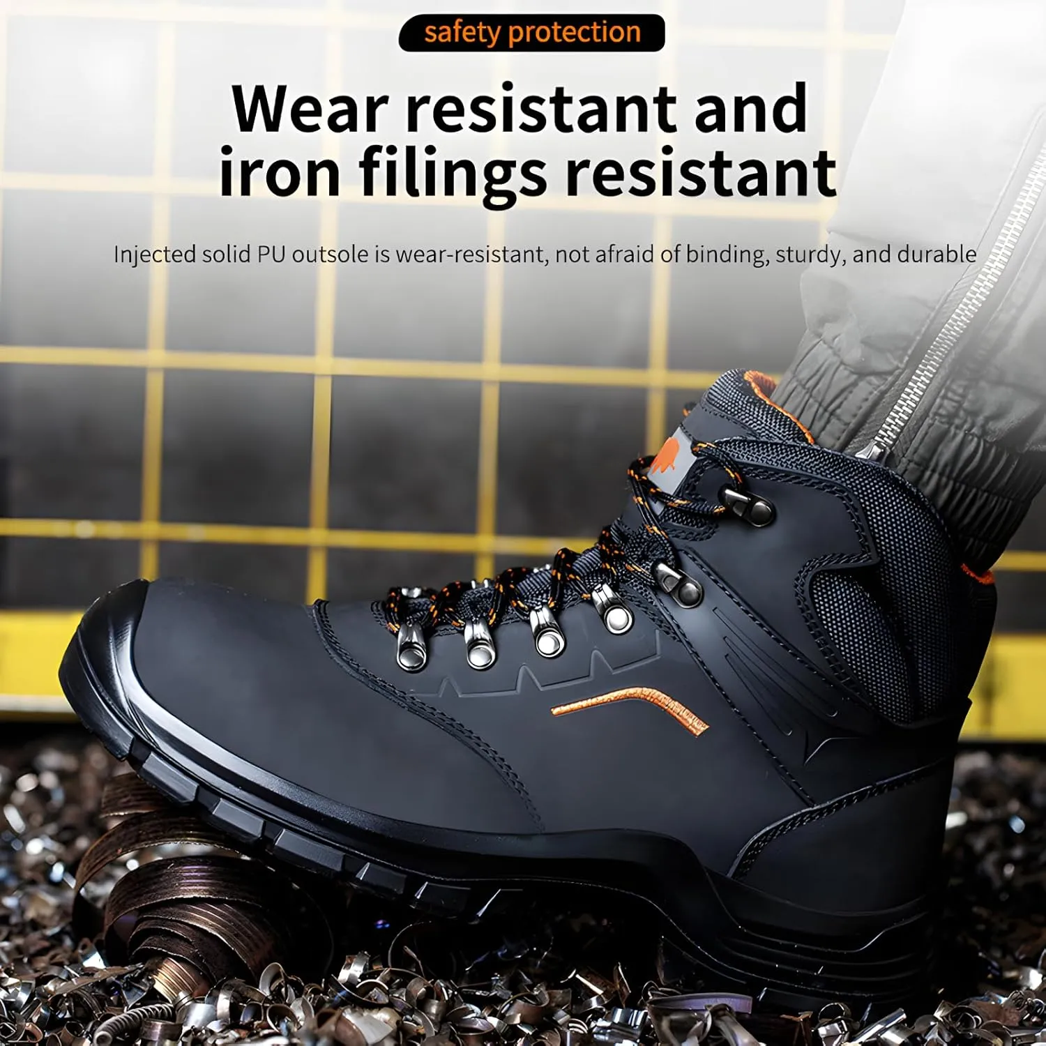 Steel Toe Shoes for Men Waterproof Construction Safety Work Boots Oil and Slip Resistant Puncture Proof Logger Boots