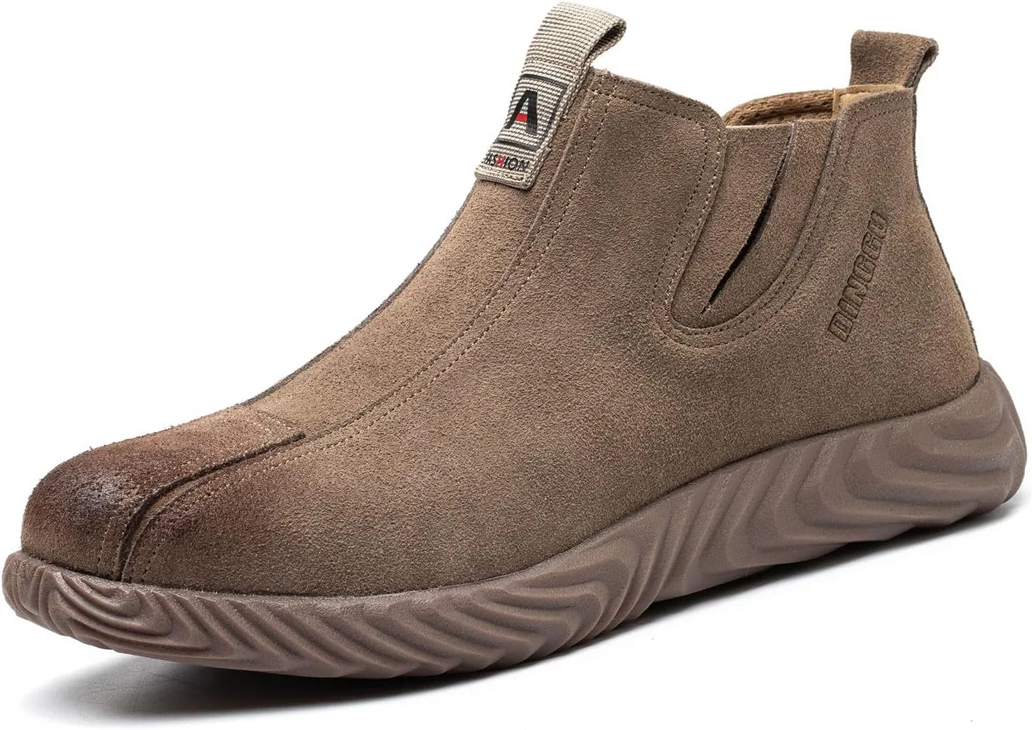 Steel Toe Shoes for Men Welding Mens Work Shoes Slip On Comfortable Safety Composite Toe Construction Boots