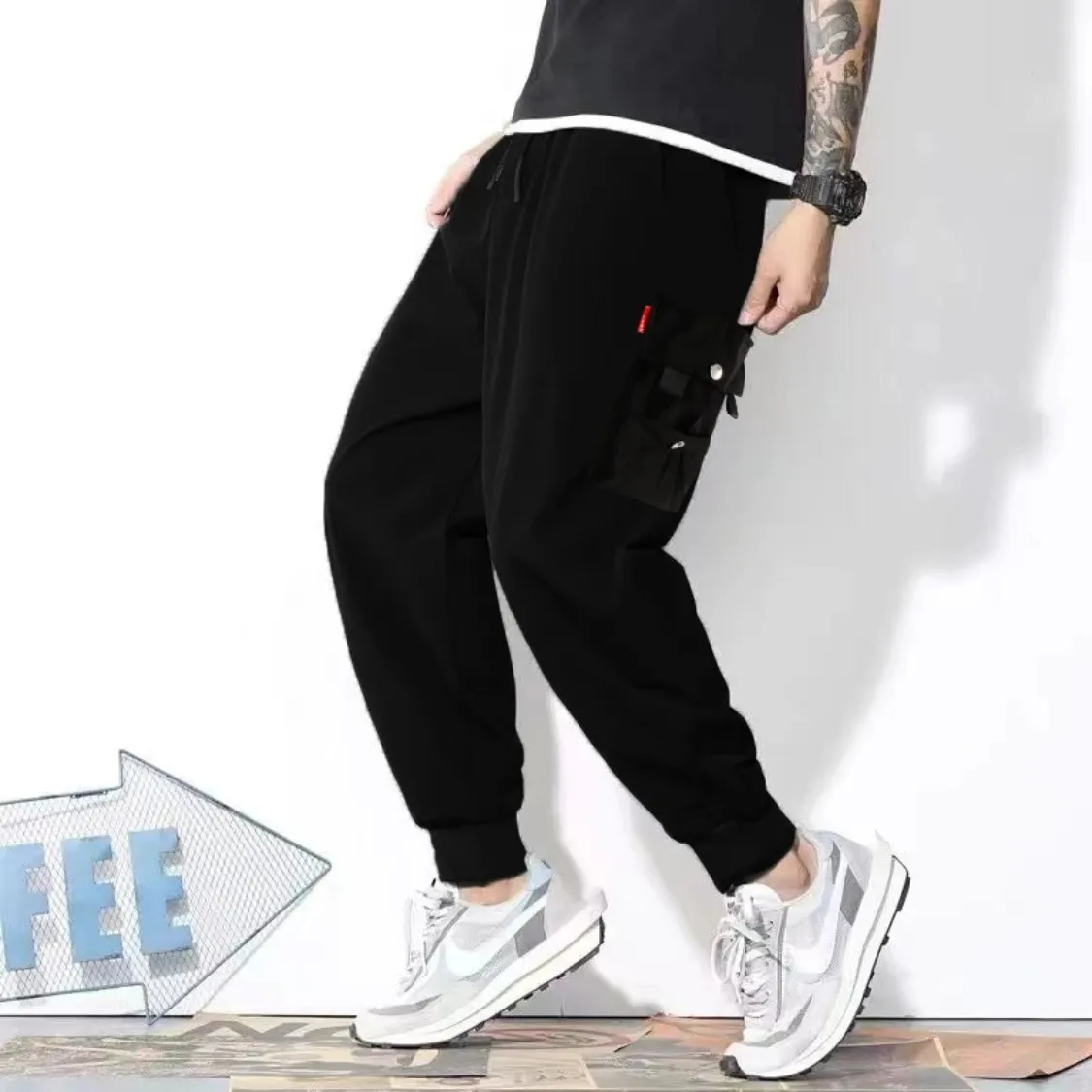 Stoergo - Cargo Broek Heren – Stijlvolle Joggingbroek met Zakken, Verstelbare Taille