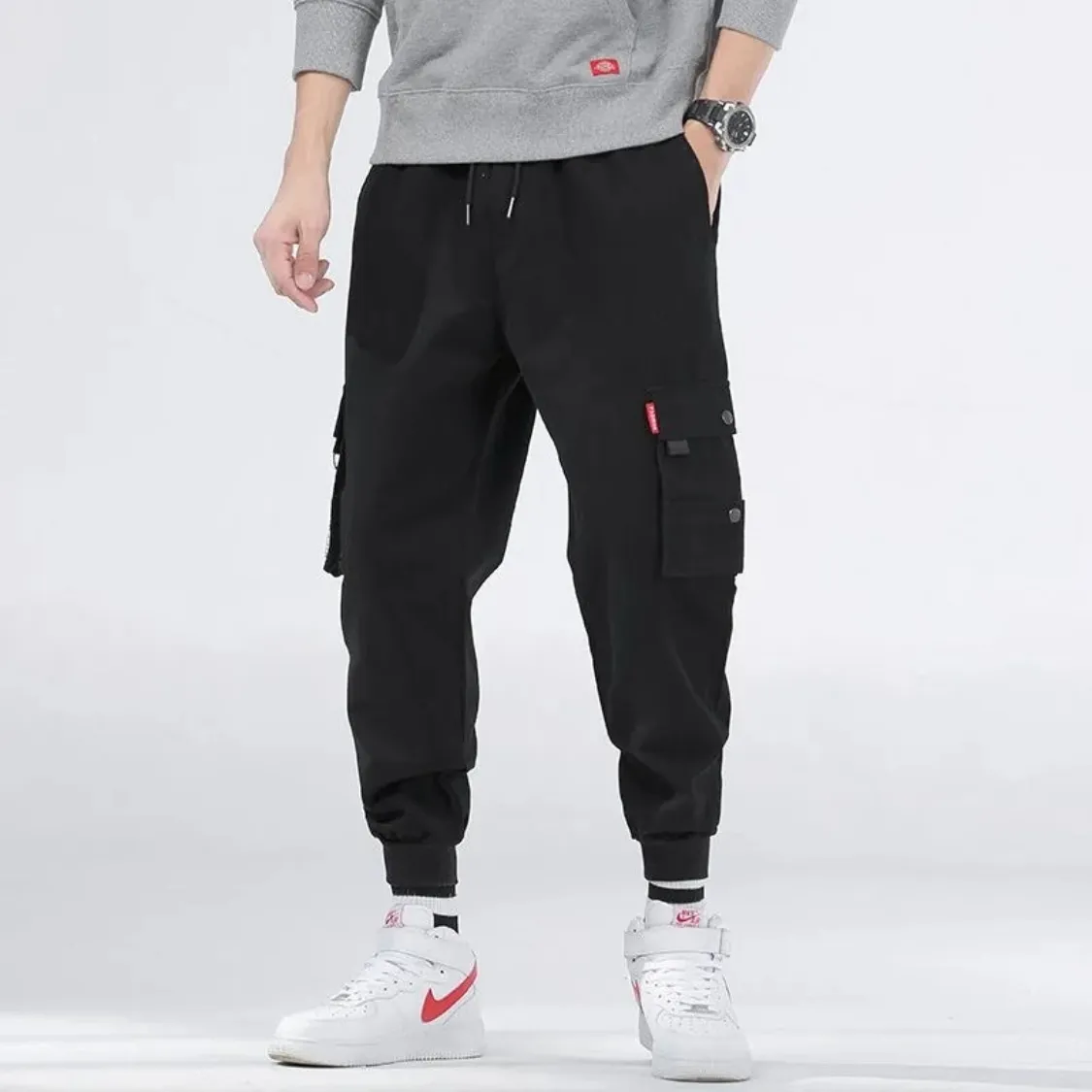 Stoergo - Cargo Broek Heren – Stijlvolle Joggingbroek met Zakken, Verstelbare Taille