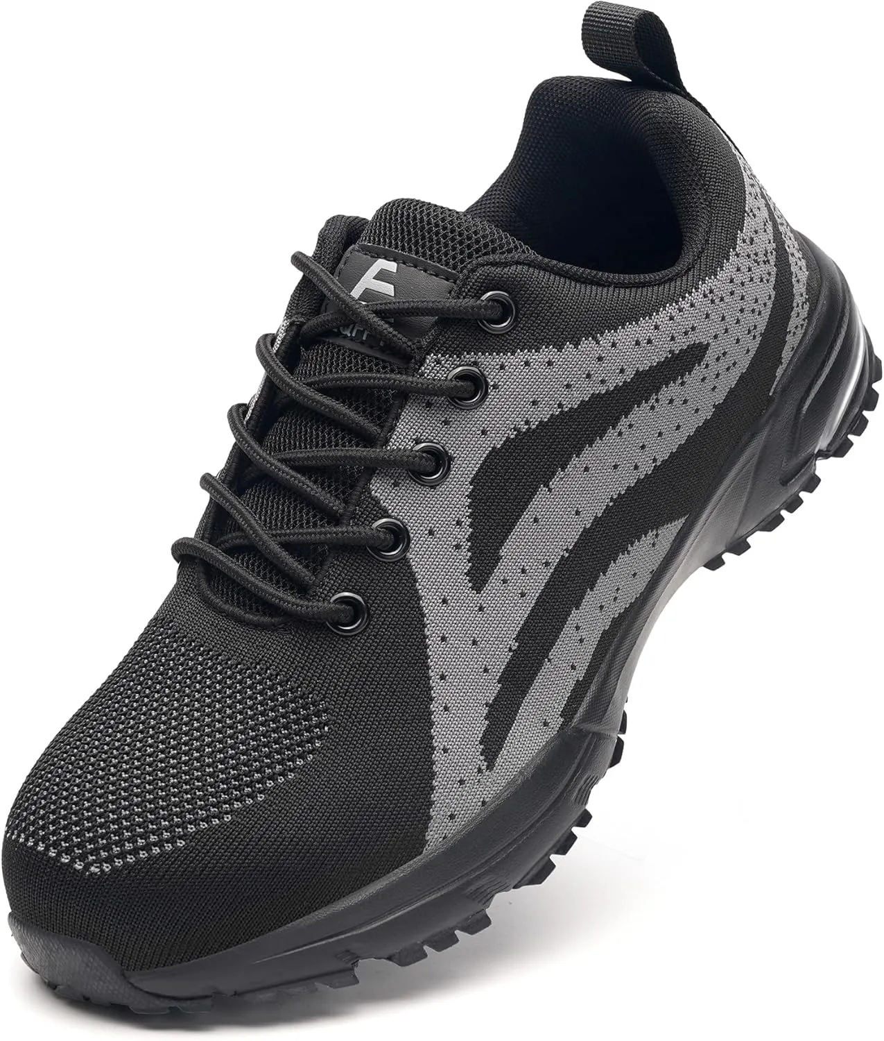 Unisex Adults Work Shoes - Black - All Seasons - Industrial & Construction - Lace-Up - Mesh - Moderate Cushioning - Hiking - Adults (Men & Women) Outdoor Enthusiasts & Athletes