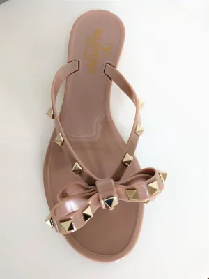 Valentino Powder PVC Rockstud Flip Flops
