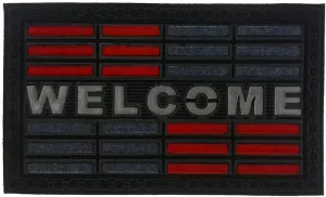 Welcome Red Synthetic Doormat