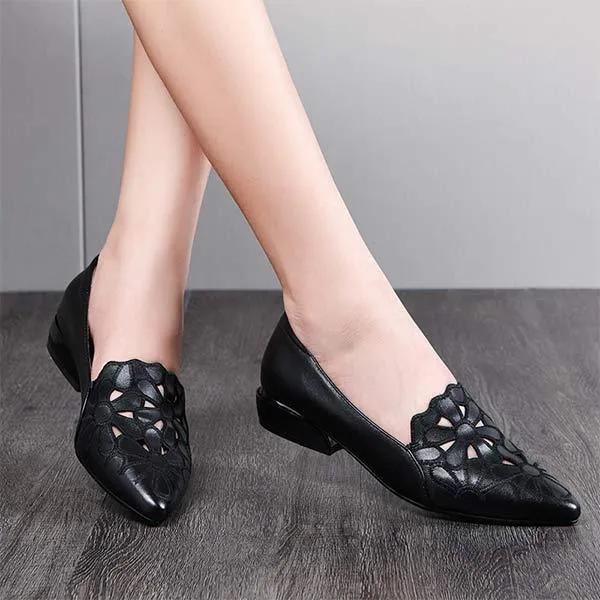 Women's Low Heel Sandals with Hollow Out and Embroidery 51360106C