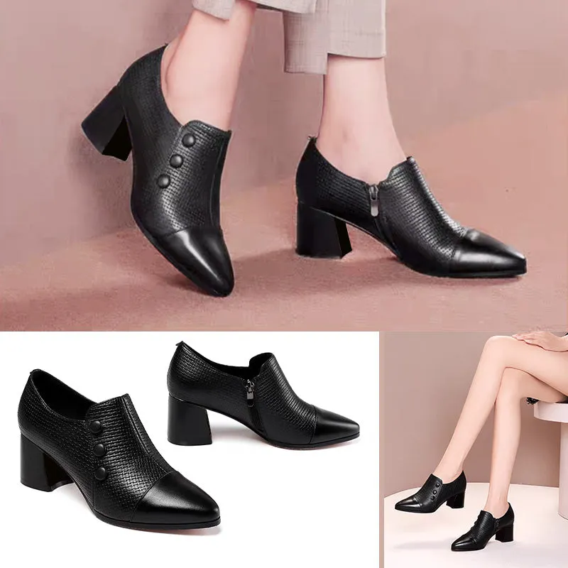 Women's Pointed Toe Leather Loafers（50% OFF）