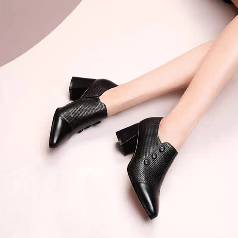Women's Pointed Toe Leather Loafers（50% OFF）