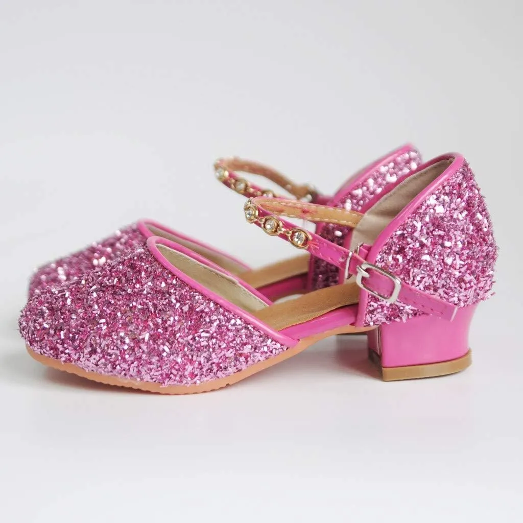Women's Prom Ballroom Latin Dance Shoes Square Dance Shoes Sandals Leather Heeled Sandals