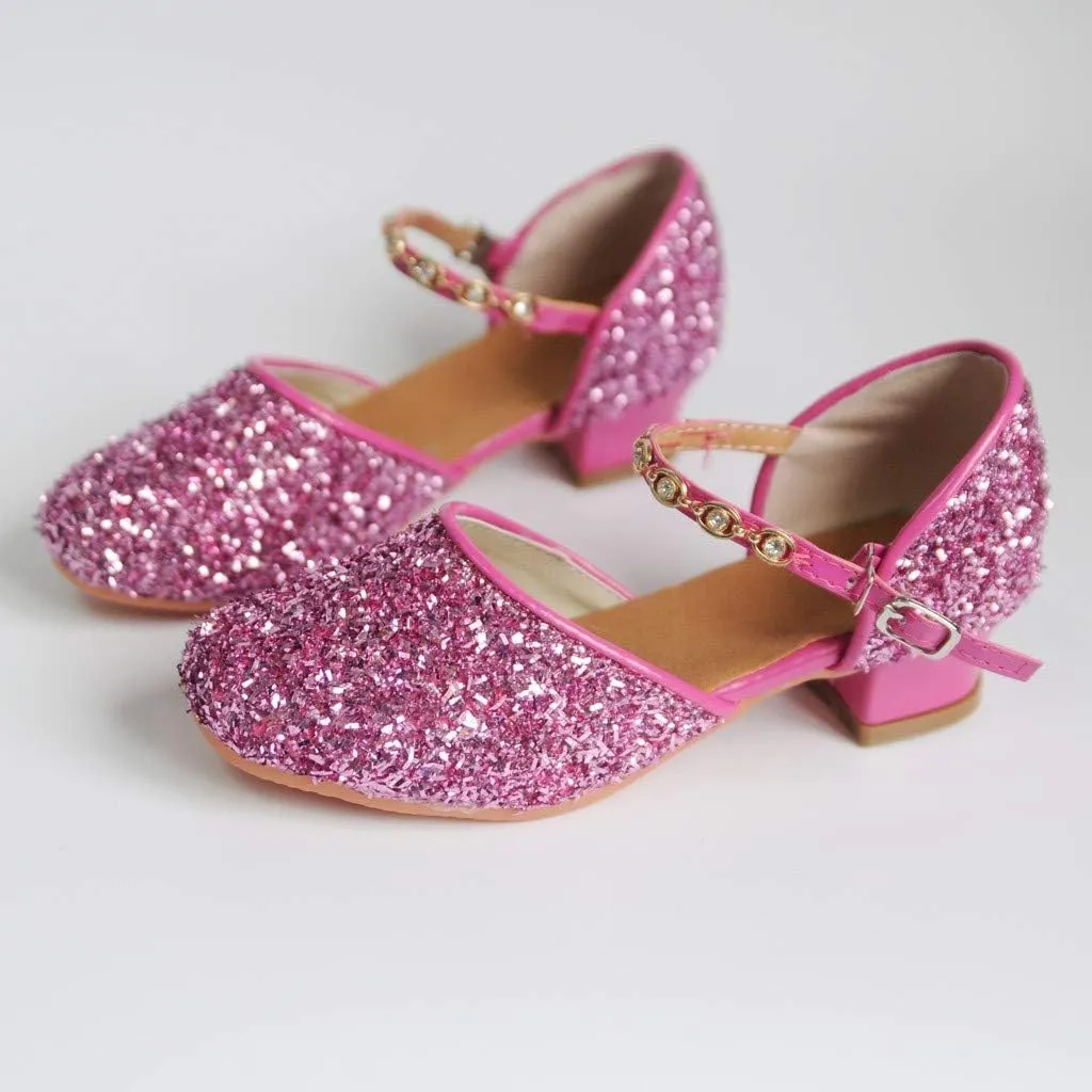 Women's Prom Ballroom Latin Dance Shoes Square Dance Shoes Sandals Leather Heeled Sandals