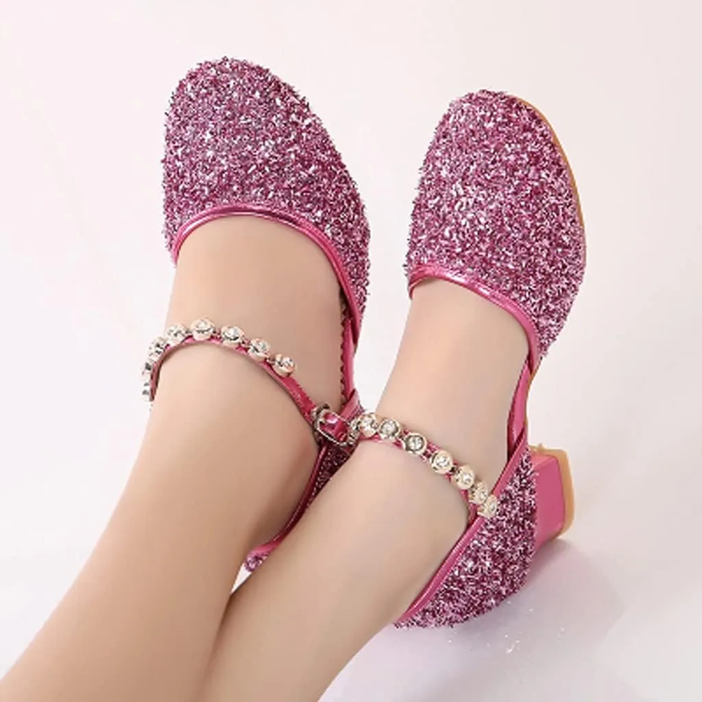 Women's Prom Ballroom Latin Dance Shoes Square Dance Shoes Sandals Leather Heeled Sandals