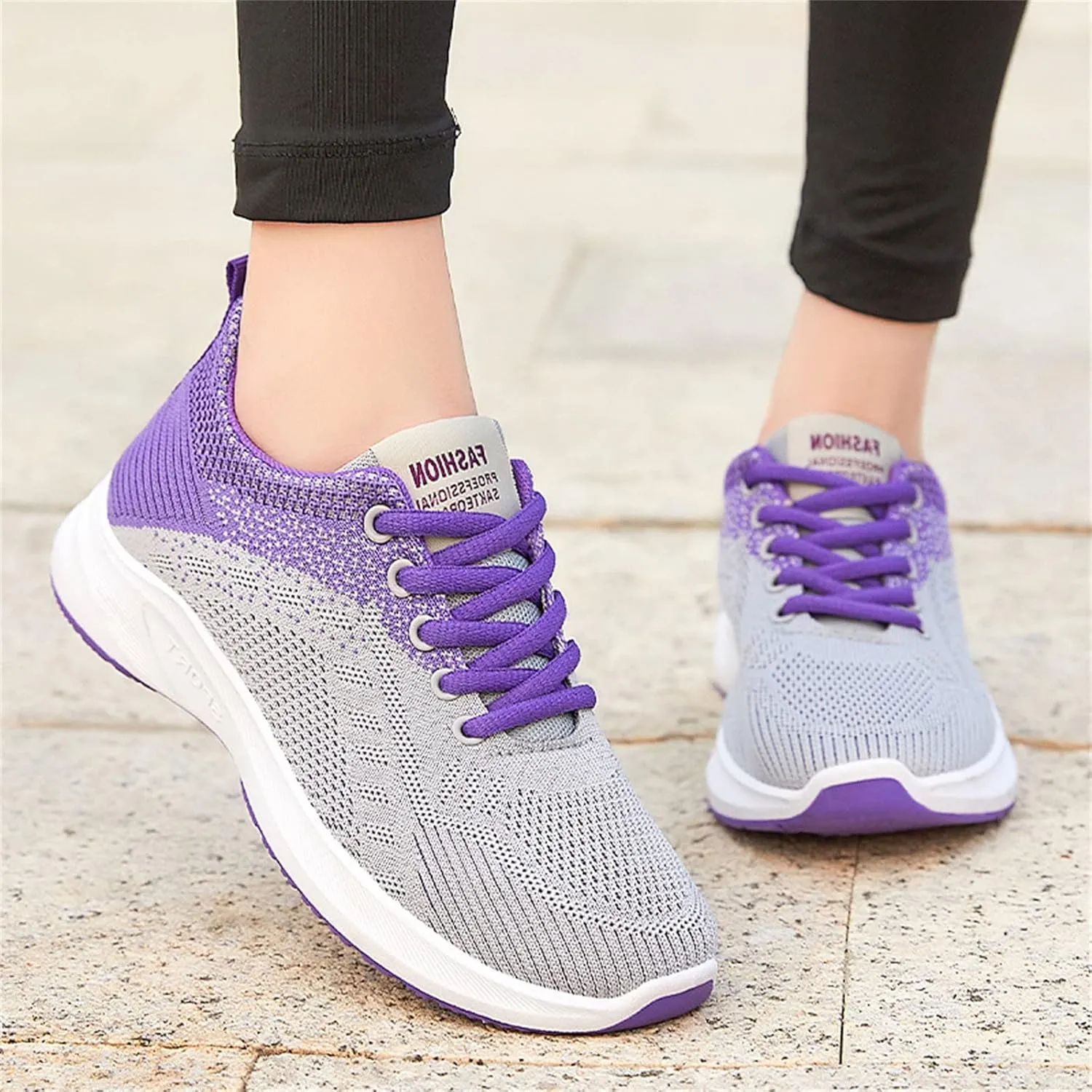 Women's Walking Sock Shoes Elastic Knit Lightweight Womens Tennis Shoes Wide Width Casual Shoes Black Platform Sneaker White Tennis Shoe Cross Trainer Shoe